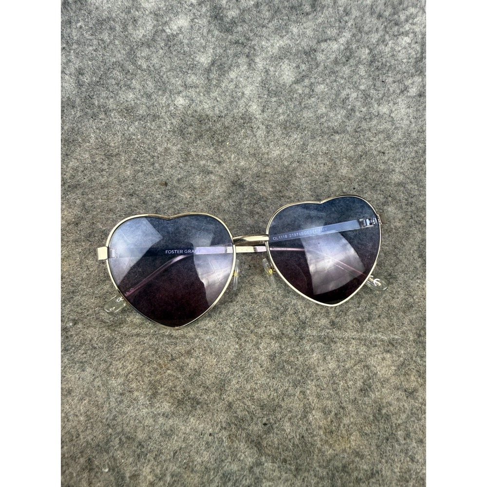 FOSTER GRANT WOMENS MAXBLOCK SUNGLASSES 100% UVA/UV HEART SHAPED SILVER OMBRE